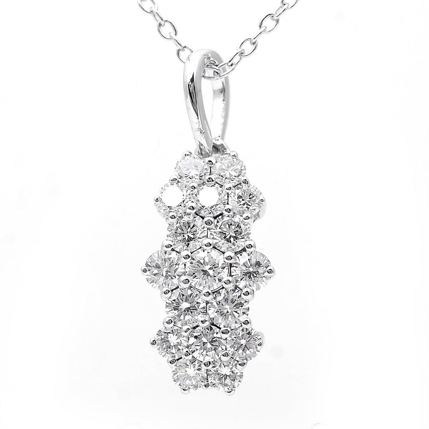 0.93 Ct Round Lab Grown Diamond 925 Sterling Silver Pendant