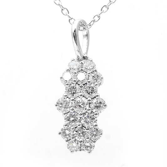0.93 Ct Round Lab Grown Diamond 925 Sterling Silver Pendant