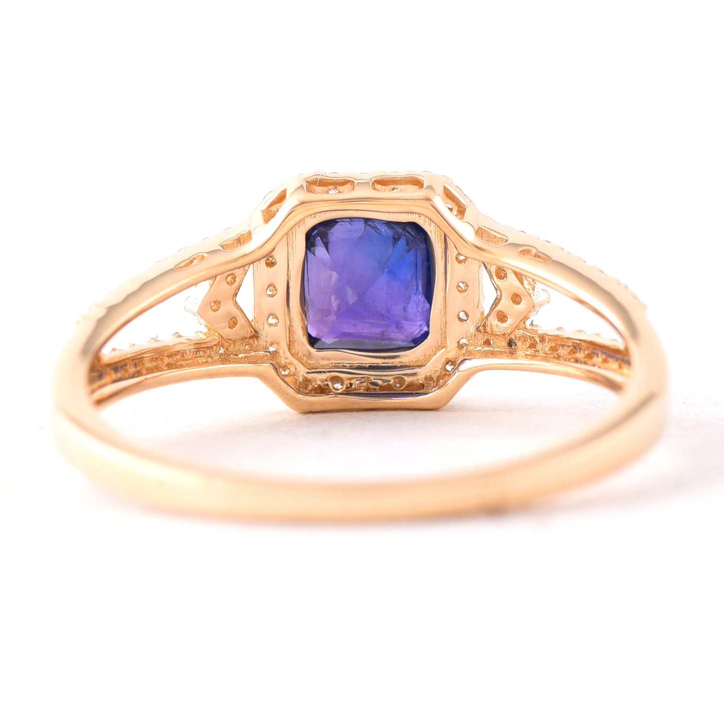 1.25 Ct Octagon Blue Sapphire 14K Gold Ring