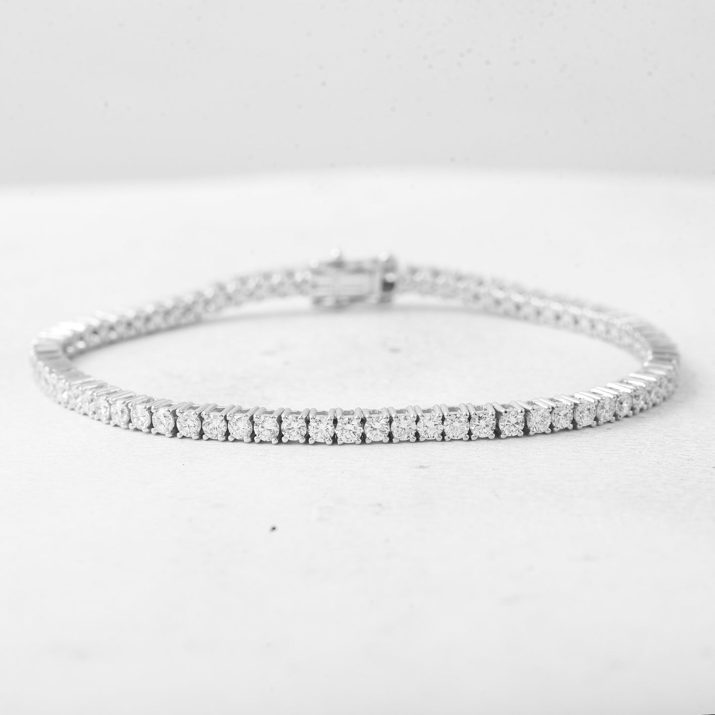 3.87 Ct Round Lab Grown Diamond 14K Gold Bracelet