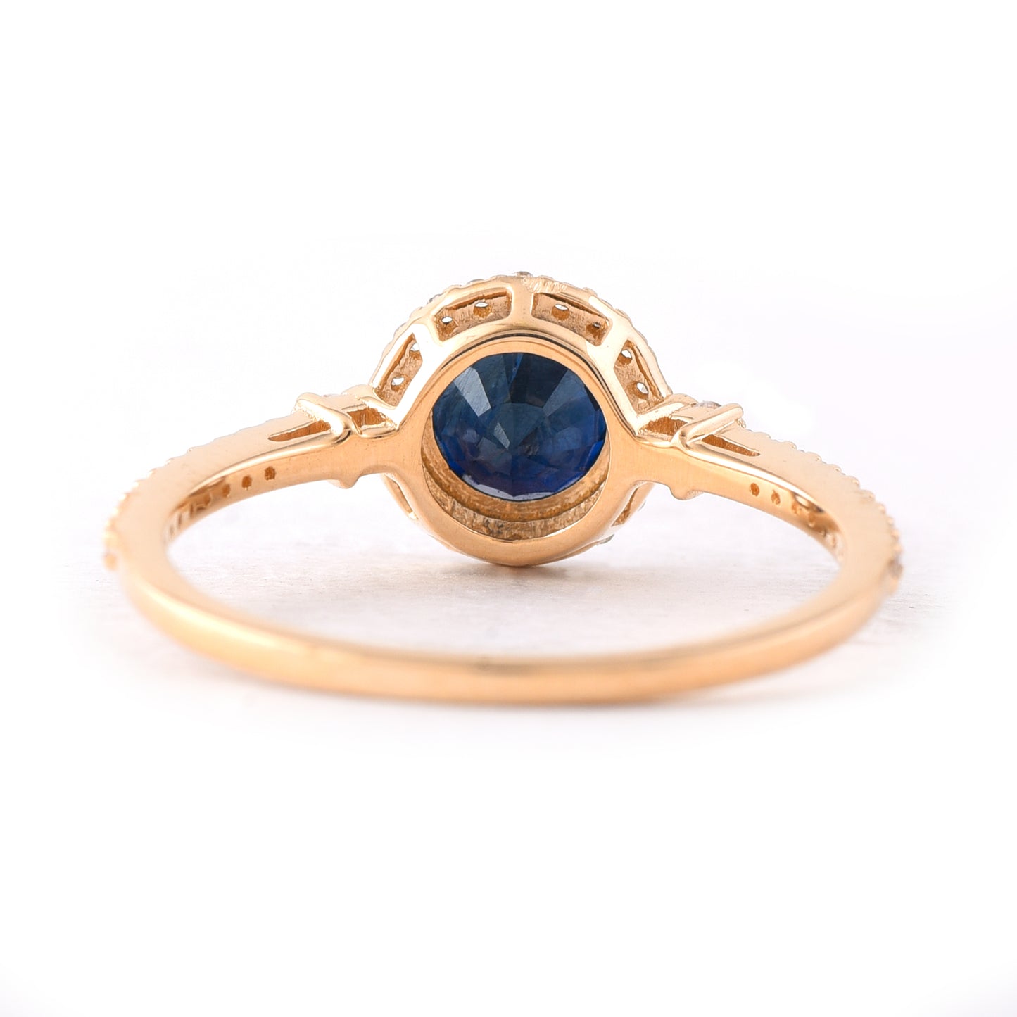 1.29 Ct Round Mixed Cut Natural Sapphire 14K Gold Ring