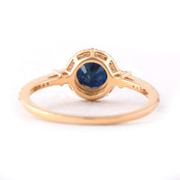 1.29 Ct Round Mixed Cut Natural Sapphire 14K Gold Ring