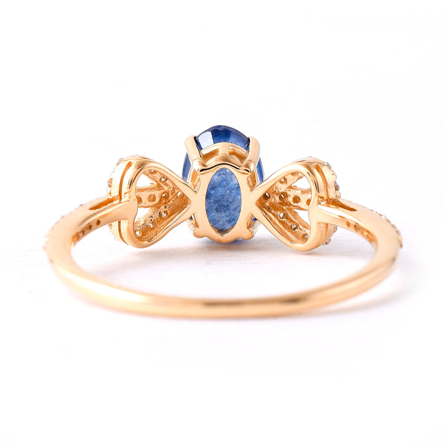 1.43 Ct Oval Mixed Cut Natural Sapphire 14K Gold Ring