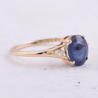 1.95 Ct Oval Natural Sapphire 14K Gold Ring
