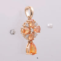1.56 Ct Pear, Oval Natural Multi Coloured Sapphire 14K Gold Pendant
