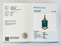 2.33 Ct Octagon Step Cut Natural Emerald 14K Gold Pendant