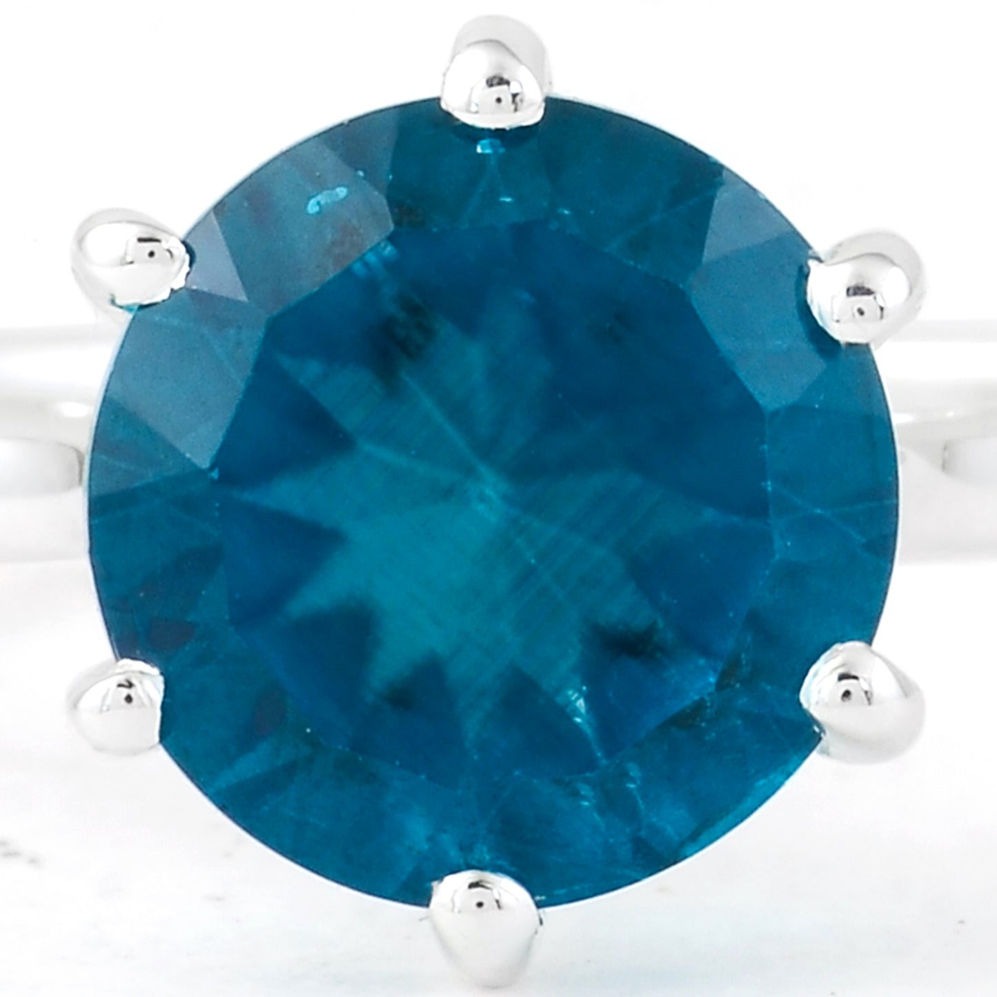 3.31 Ct Round Paraiba Topaz 925 Sterling Silver Ring