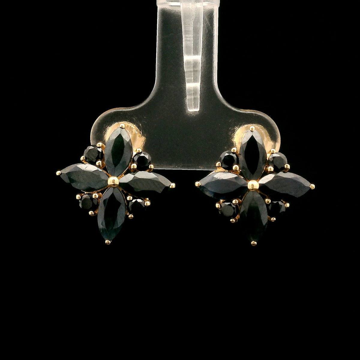 4.36 Ct Marquise Sapphire 14K Gold Earrings
