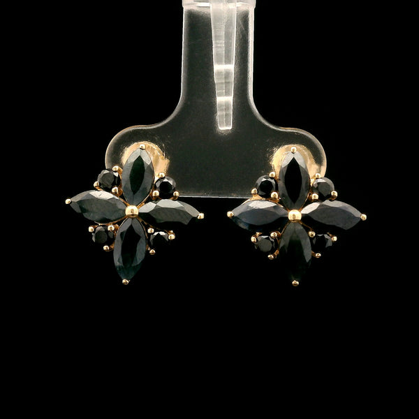 4.36 Ct Marquise Sapphire 14K Gold Earrings