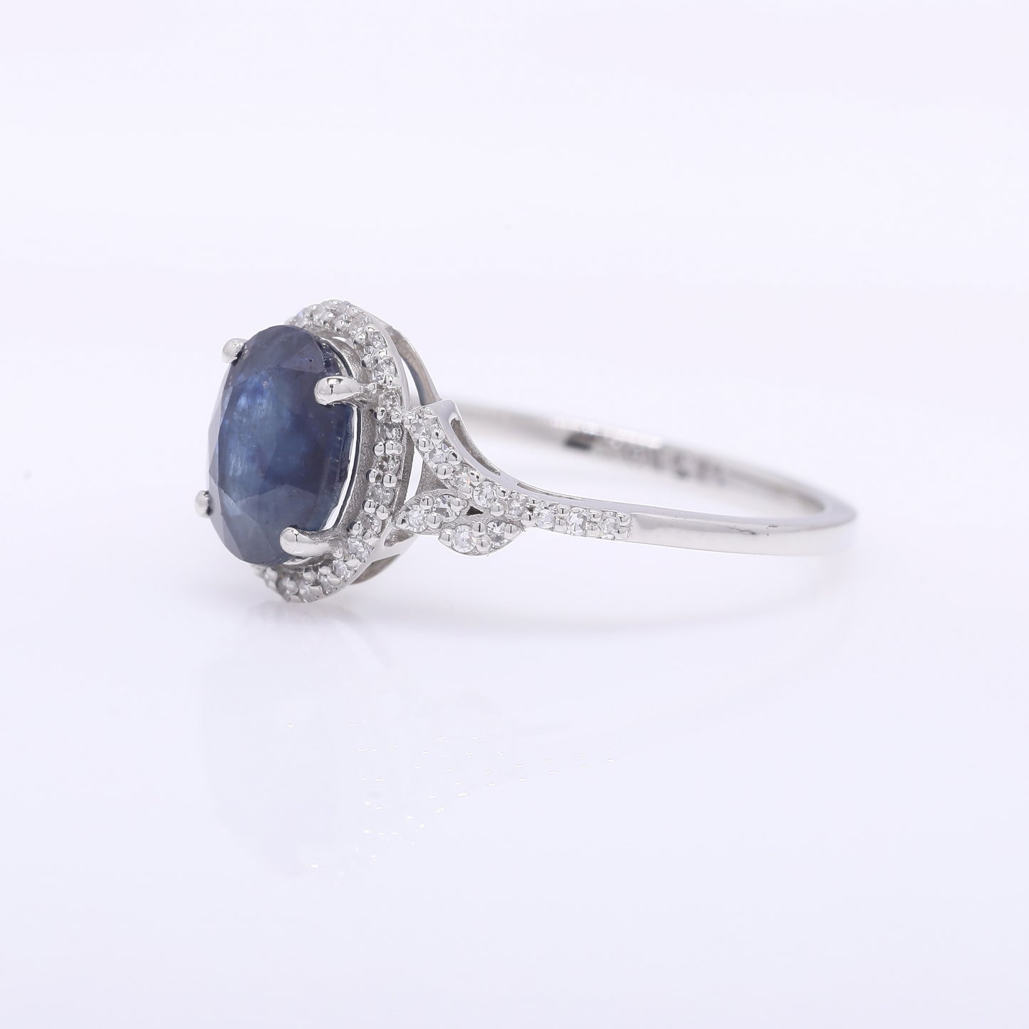 1.99 Ct Oval Mixed Cut Natural Sapphire 950 Platinum Ring