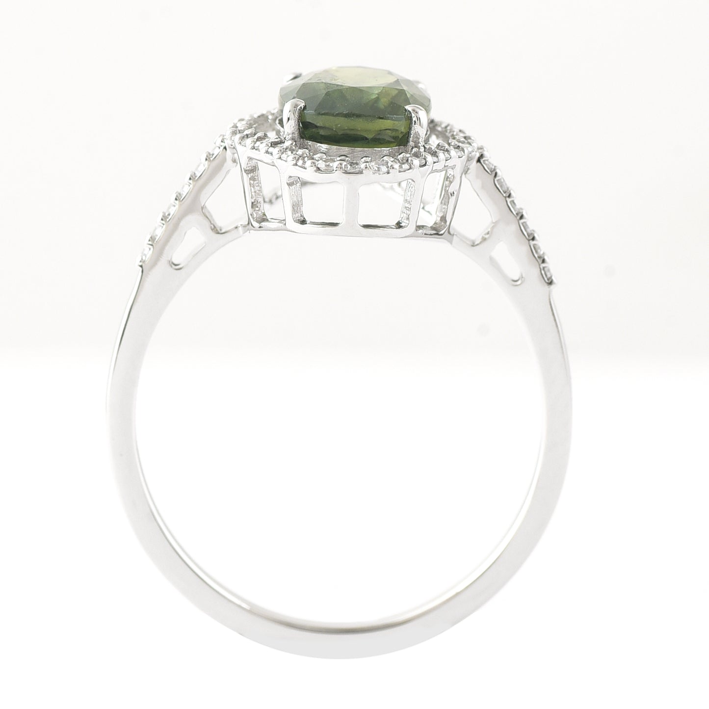 2.52 Ct Oval Mixed Cut Natural Green Sapphire 950 Platinum Ring