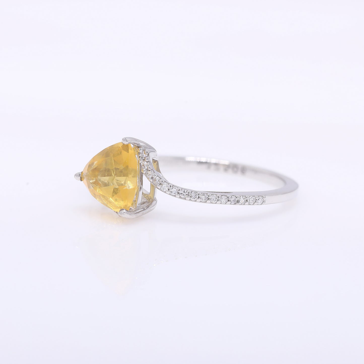 1.04 Ct Triangle Mixed Cut Natural Fire Opal 950 Platinum Ring