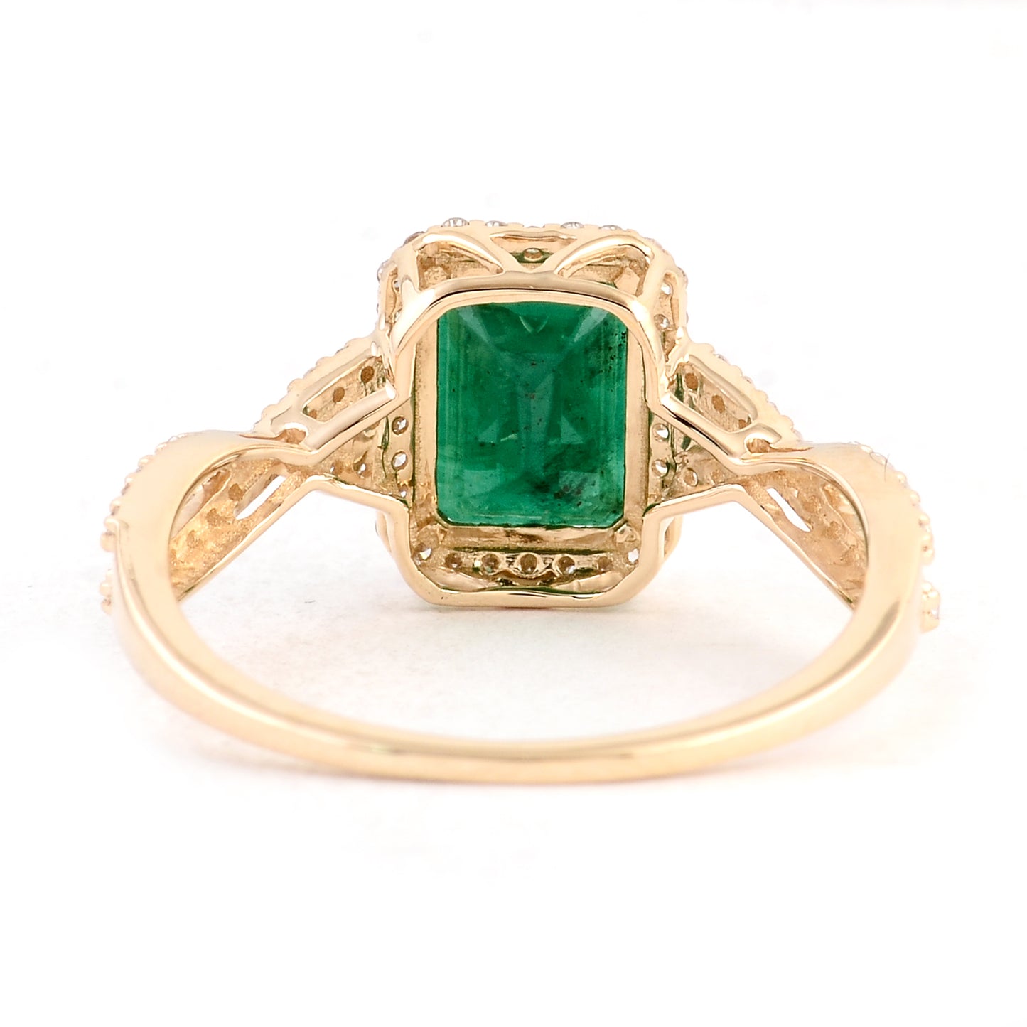 1.91 Ct Emerald Cut Natural Beryl Emerald 14K Gold Ring