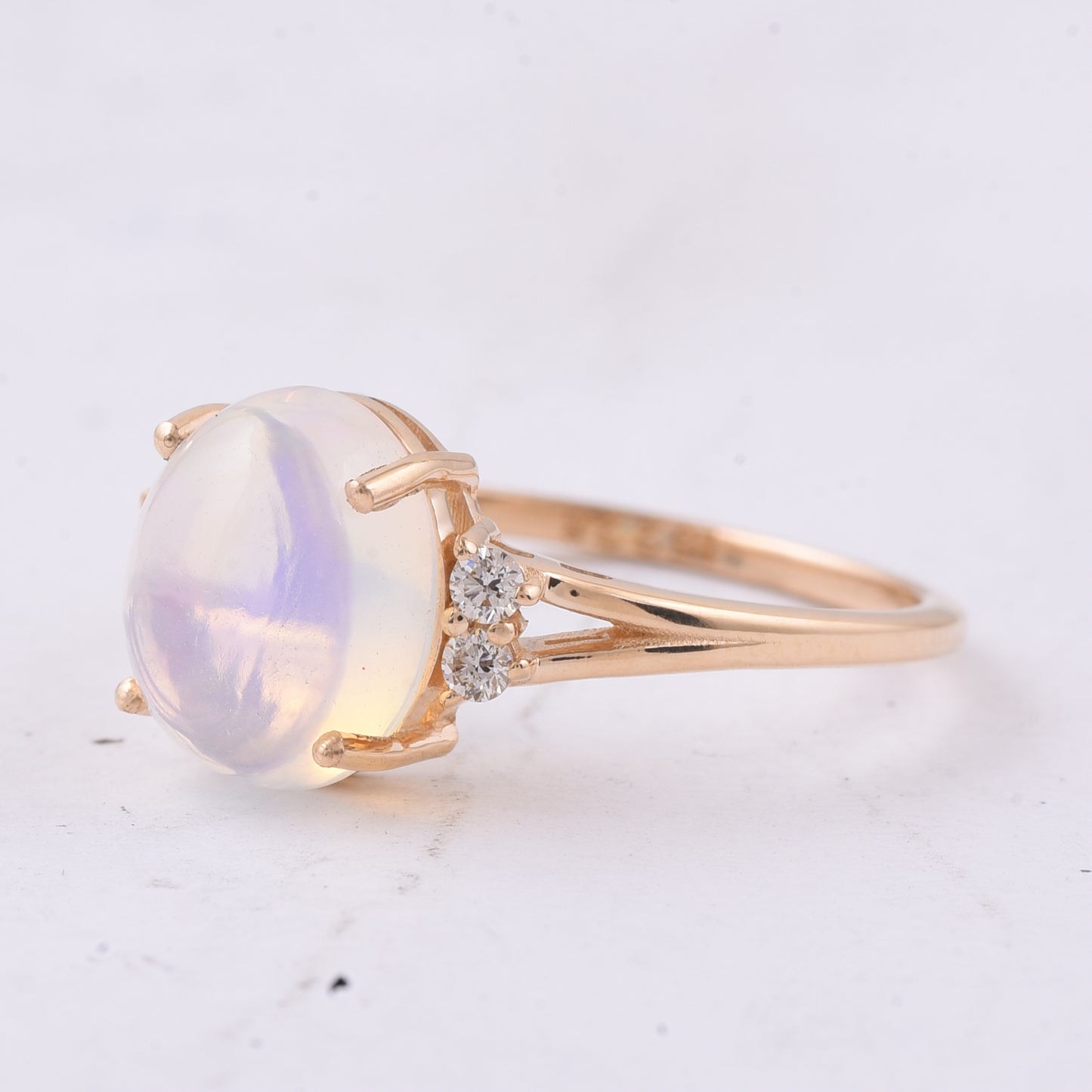 2.45 Ct Oval Cabochon Cut Natural Opal 14K Gold Ring