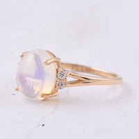 2.45 Ct Oval Cabochon Cut Natural Opal 14K Gold Ring