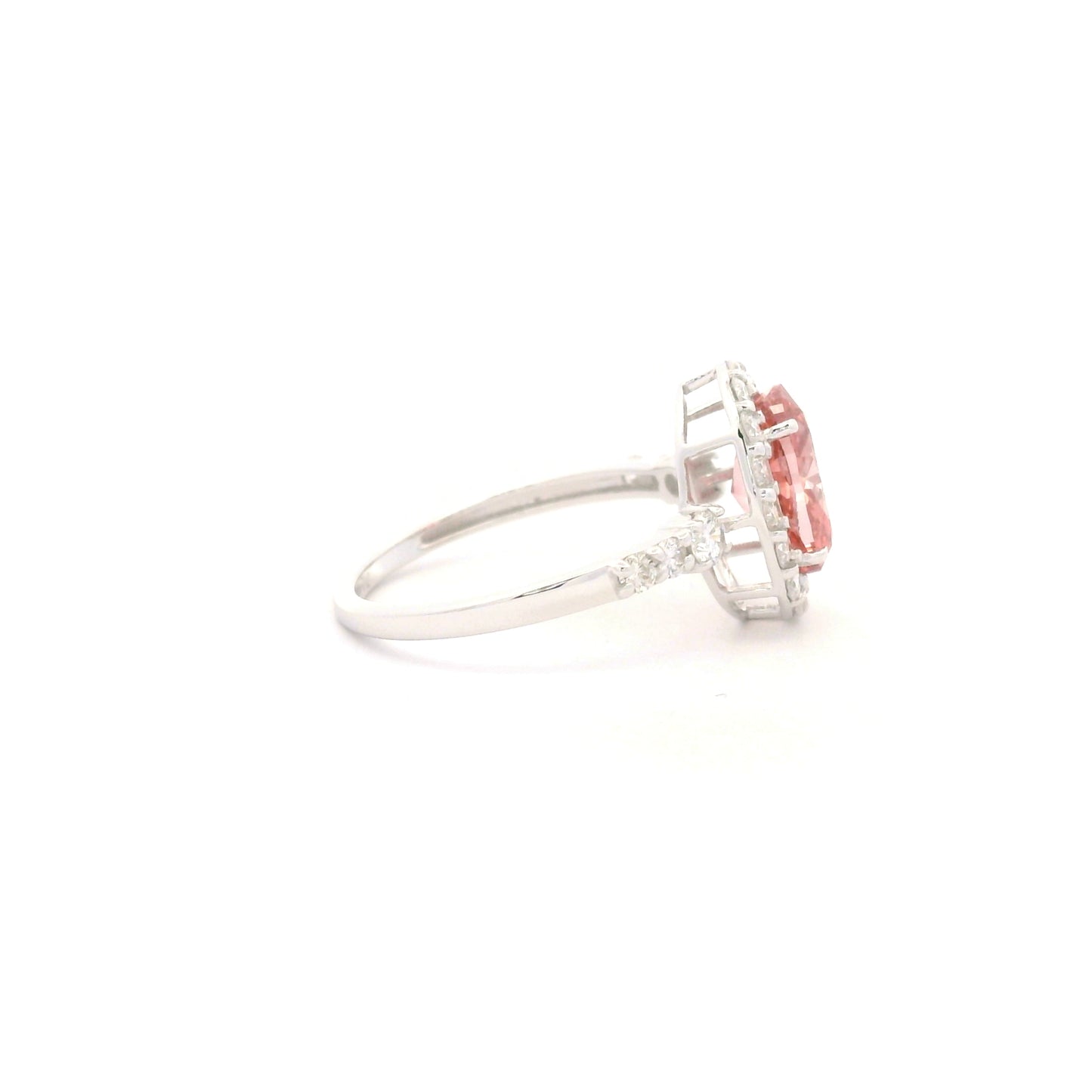 2.67 Carats Pink Lab Grown Diamond 14K Gold Ring