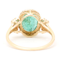 2.53 Ct Oval Natural Emerald 14K Gold Ring