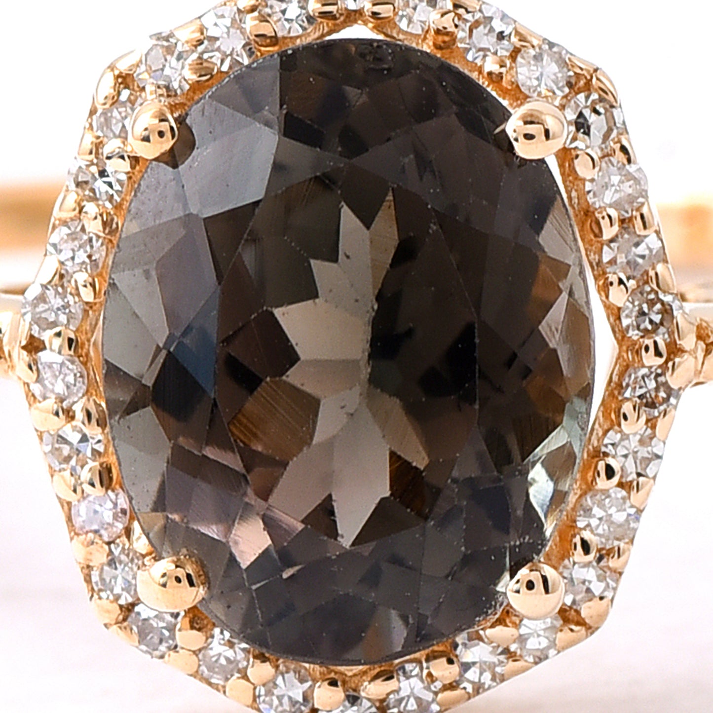 2.13 Ct Oval Mixed Cut Natural Tourmaline 14K Gold Ring