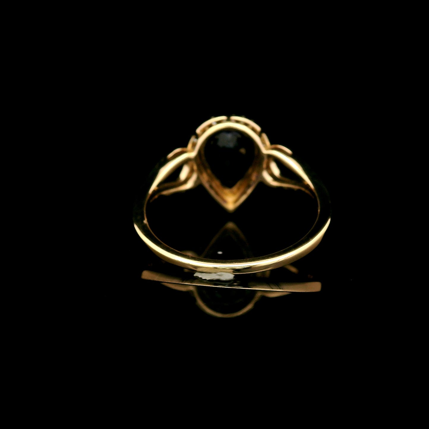1.78 Ct Pear Mixed Cut Lab Grown Sapphire 14K Gold Ring