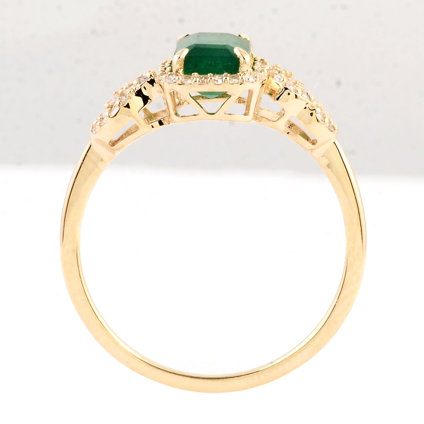 1.13 Ct Emerald Cut Natural Beryl Emerald 14K Gold Ring