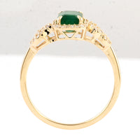 1.13 Ct Emerald Cut Natural Beryl Emerald 14K Gold Ring