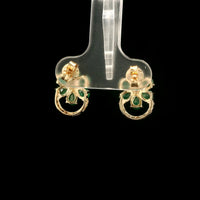 1.88 Ct Pear Emerald 14K Gold Earrings