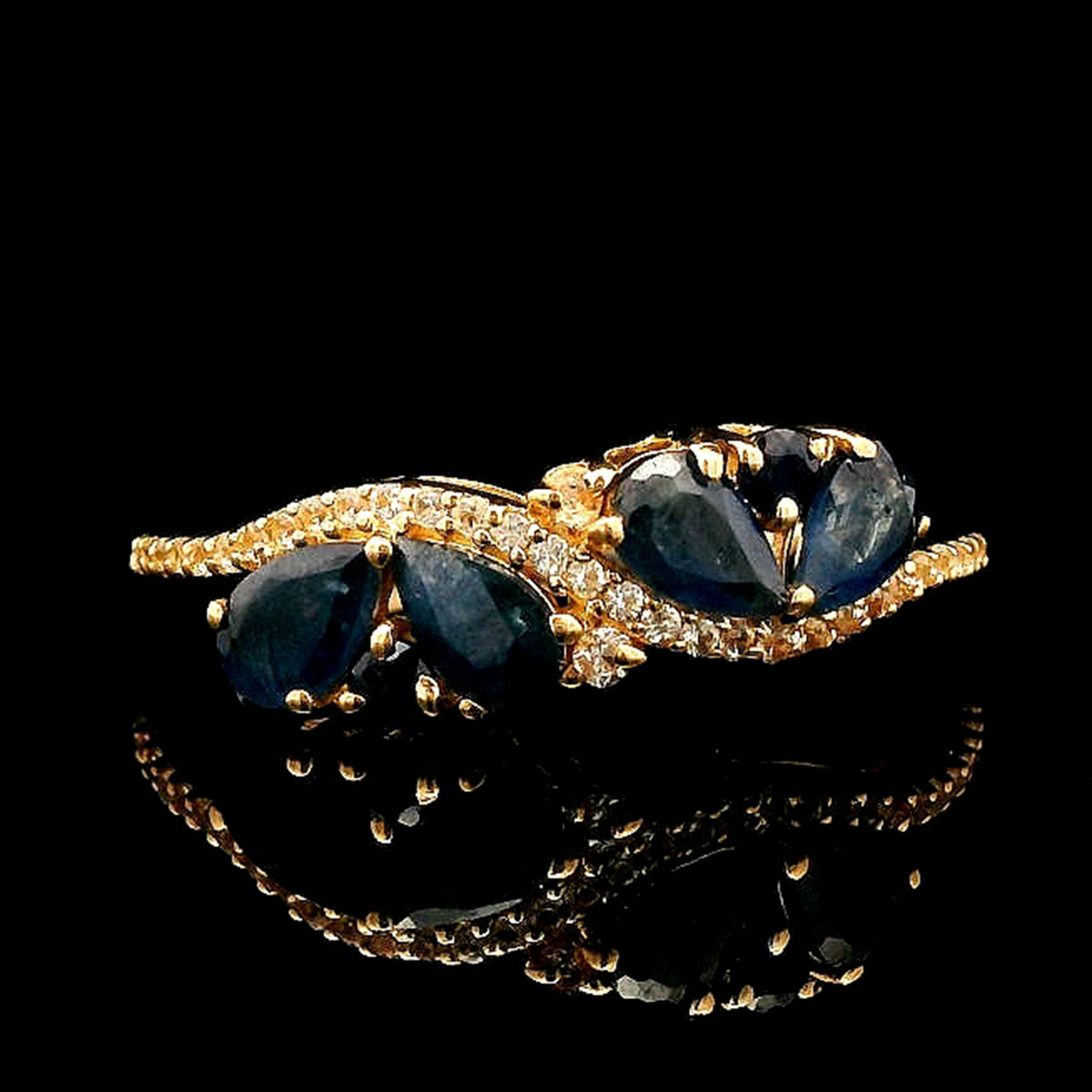1.38 Ct Pear Sapphire 14K Gold Ring
