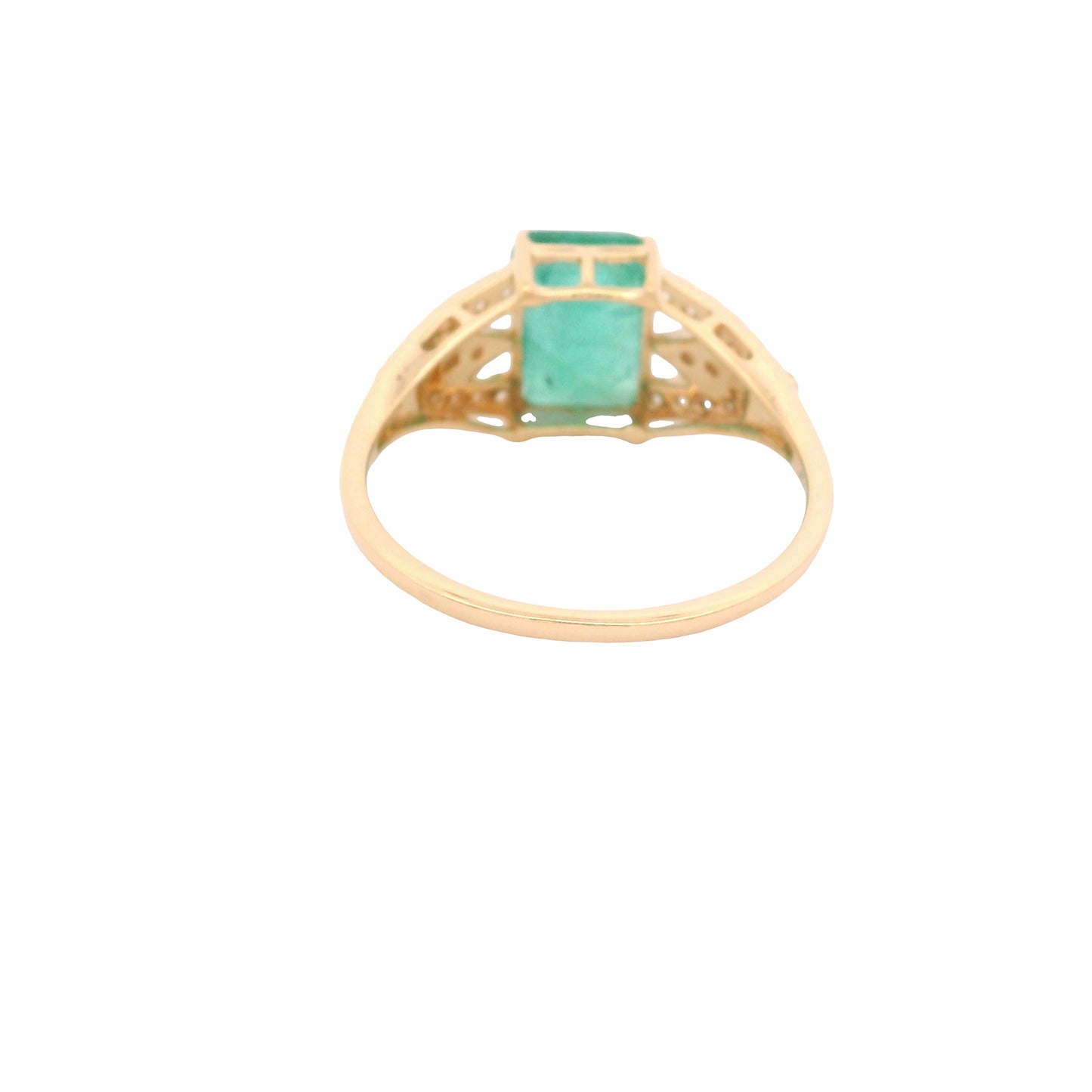 2.15 Ct Octagon Emerald 14K Gold Ring