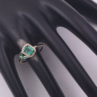 1.01 Ct Octagon Step Cut, Marquise Mixed Cut Natural Emerald 14K Gold Ring