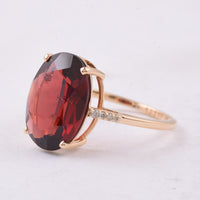 6.20 Ct Oval Garnet 14K Gold Ring