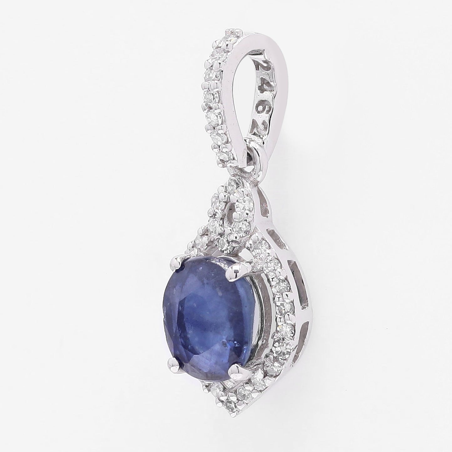 1.17 Ct Oval Mixed Cut Natural Sapphire 950 Platinum Pendant