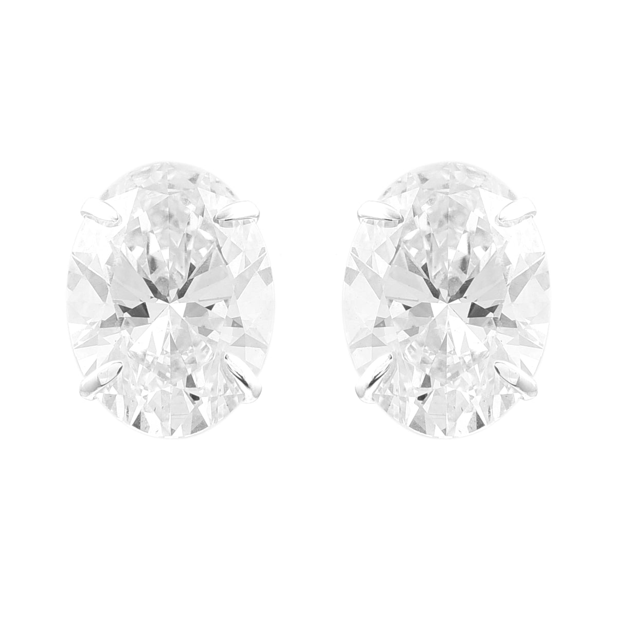 3.85 Carats Lab Grown Diamond 14K Gold Earrings