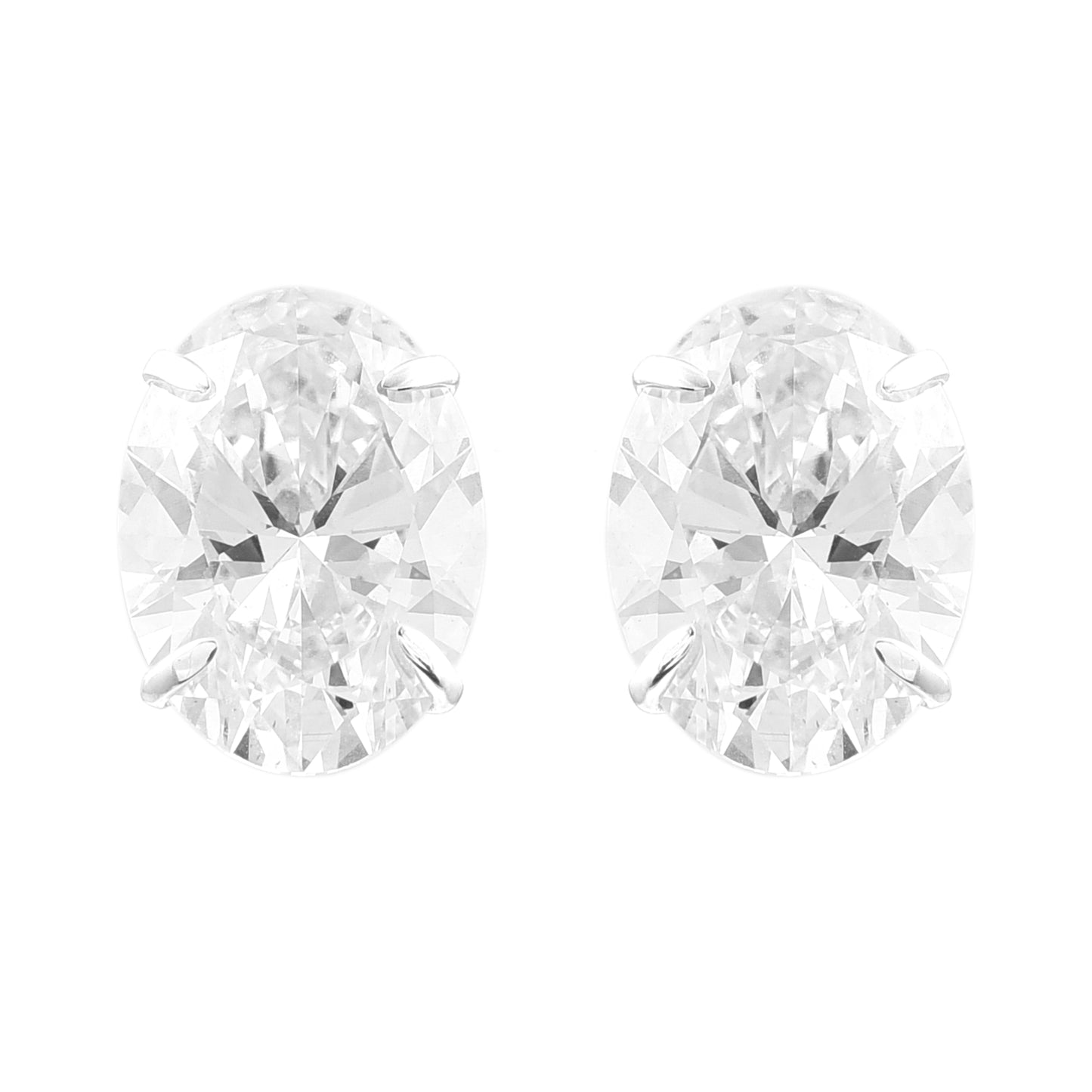 3.85 Carats Lab Grown Diamond 14K Gold Earrings