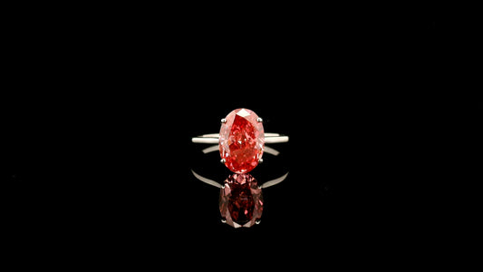 3.09 Carats Pink Lab Grown Diamond 14K Gold Ring