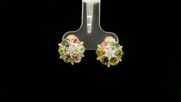 2.33 Ct Oval Tourmaline 14K Gold Earrings