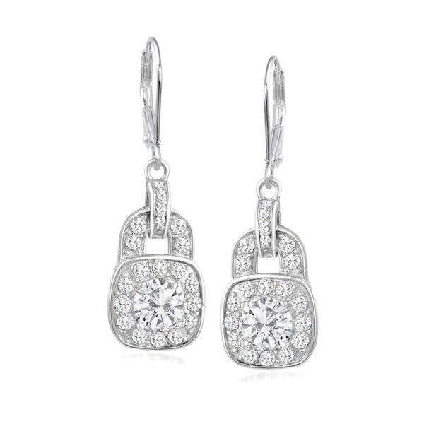 3.024 ct. Moissanite Round Sterling Silver Women Earrings