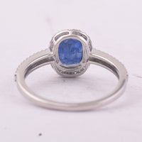 1.93 Ct Oval Mixed Cut Natural Sapphire 950 Platinum Ring