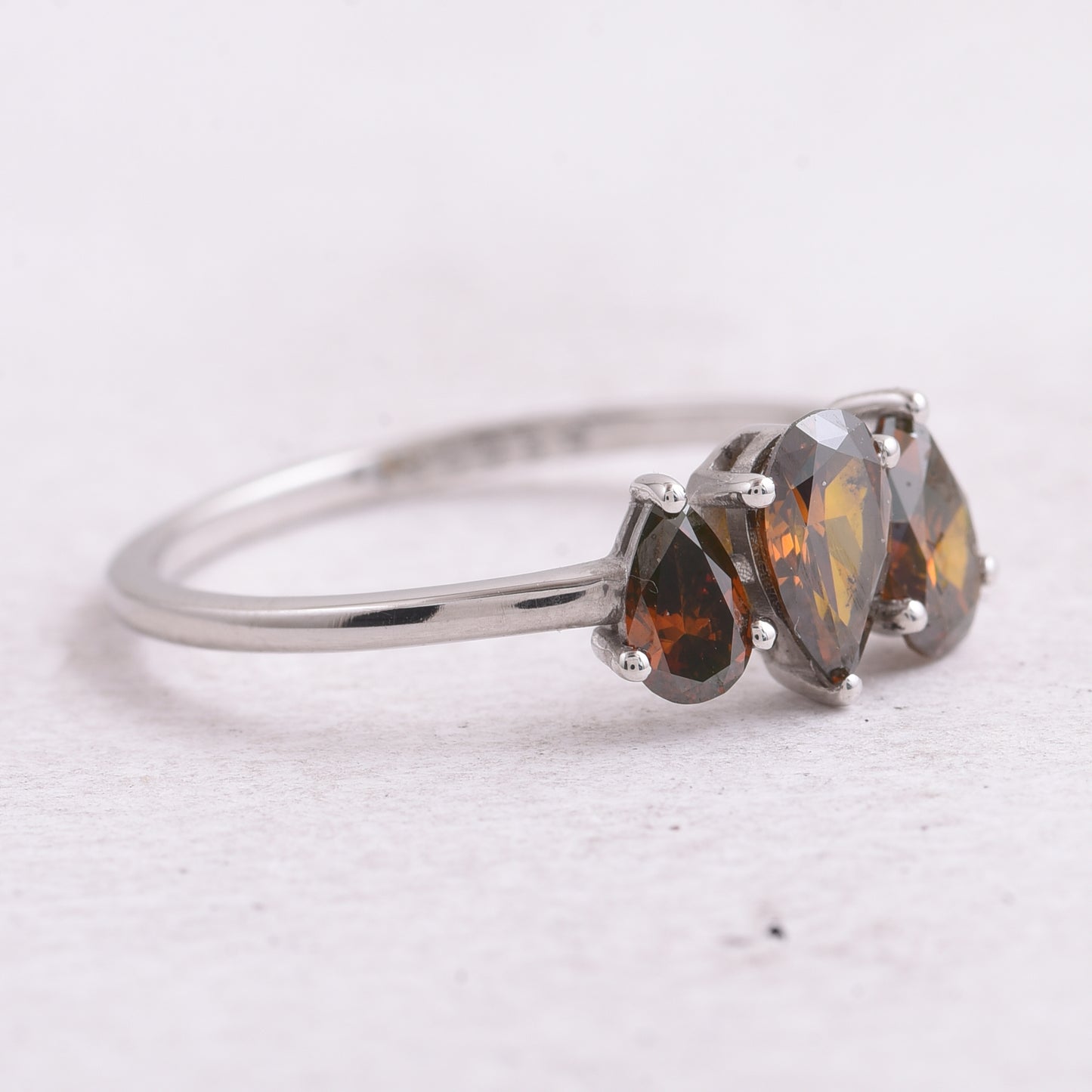 0.97 Ct Pear Red Diamond 950 Platinum Ring
