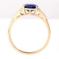 1.94 Ct Oval Mixed Cut Natural Sapphire 14K Gold Ring