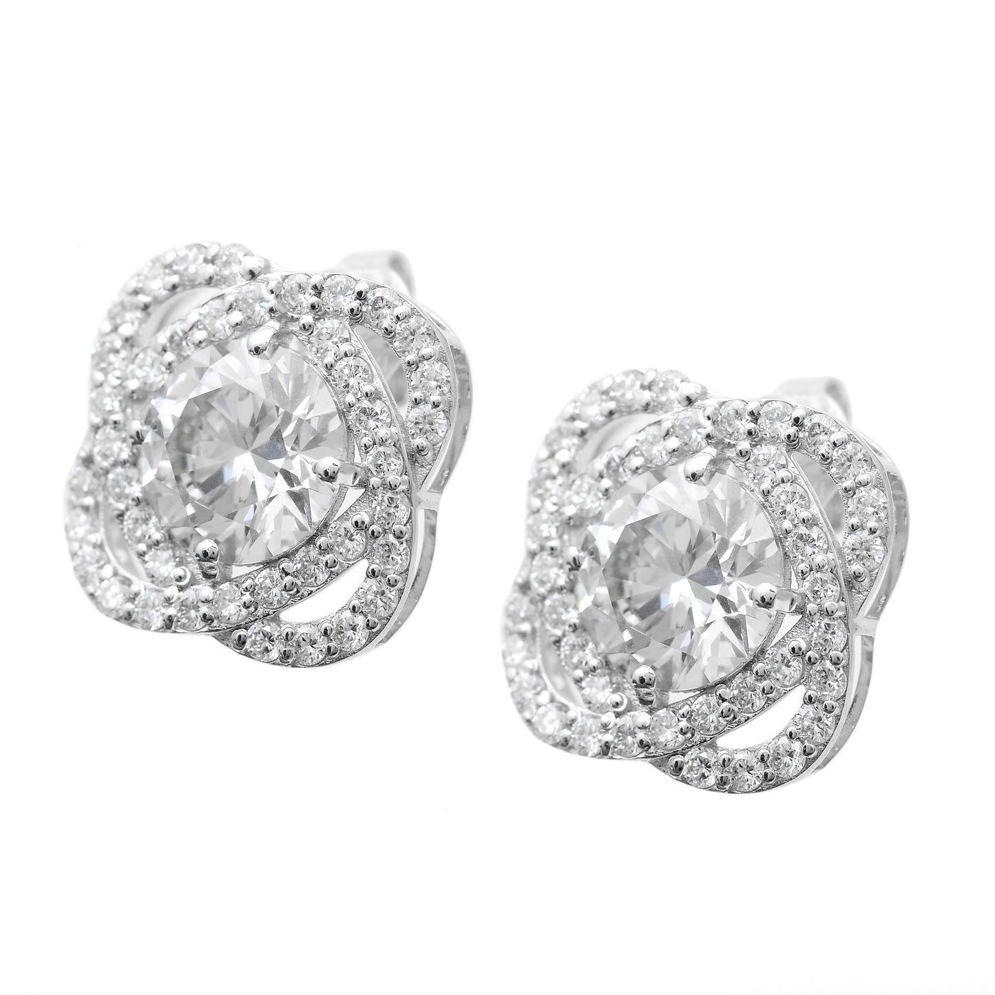 4.07 Carats Lab Grown Diamond 14K Gold Earrings