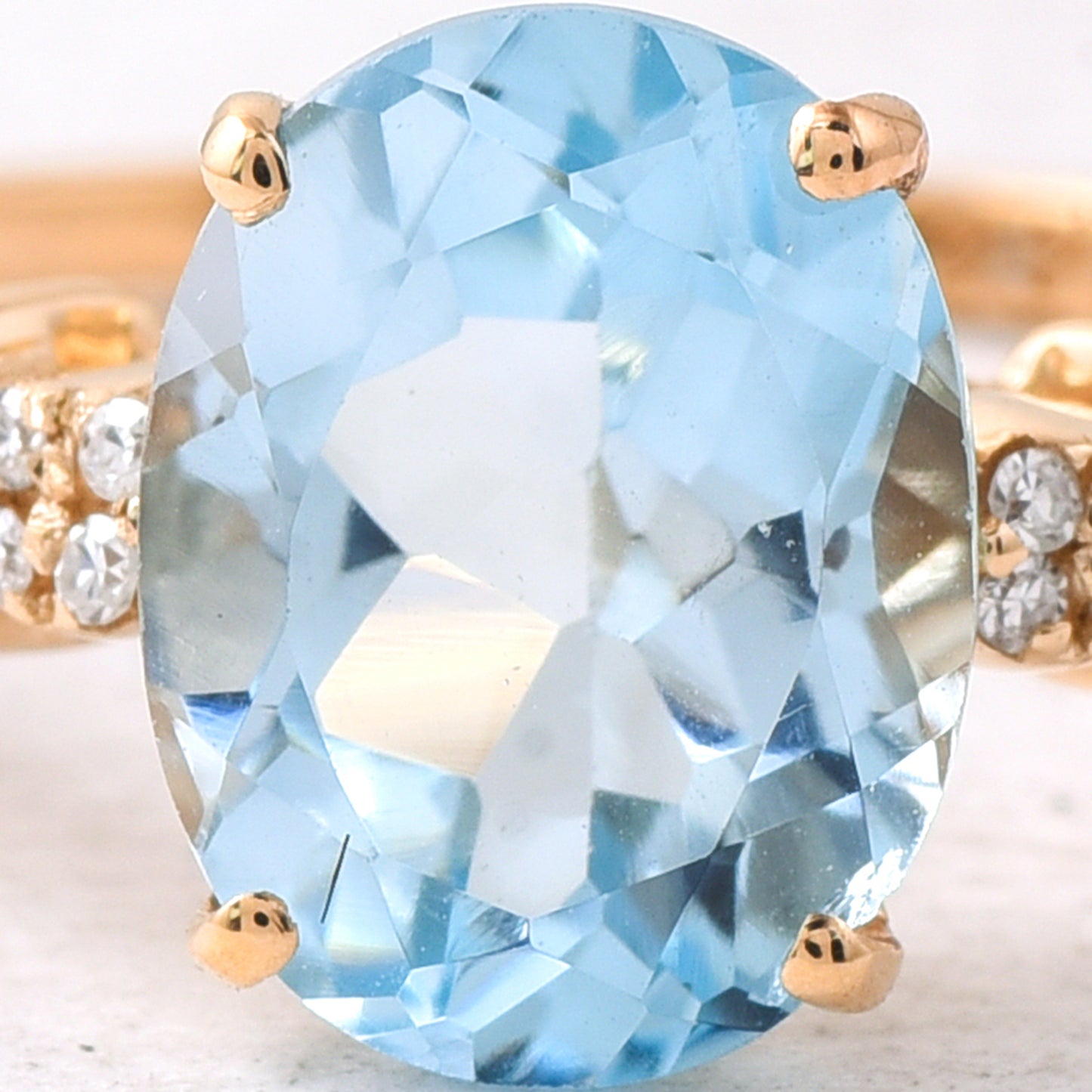 2.48 Ct Oval Mixed Cut Natural Topaz 14K Gold Ring