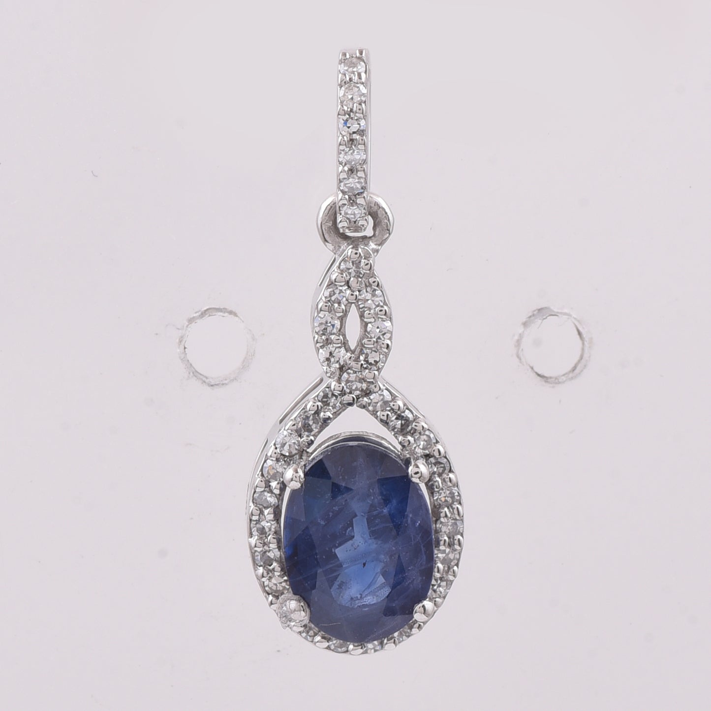 1.41 Ct Oval Natural Sapphire 950 Platinum Pendant