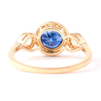 1.55 Ct Round Mixed Cut Natural Sapphire 14K Gold Ring