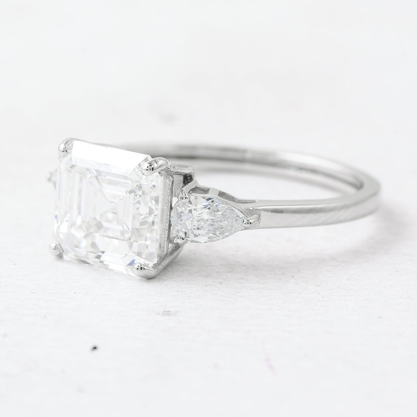 3.23 Ct Asscher Lab Grown Diamond 950 Platinum Ring
