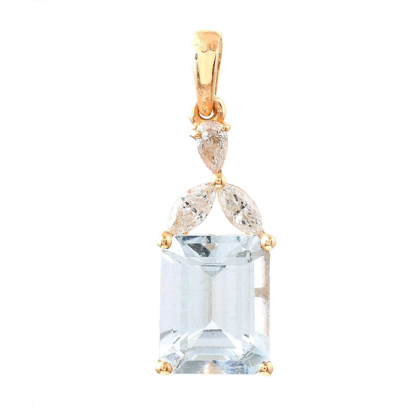2.14 Ct Octagon Aquamarine 14K Gold Pendant