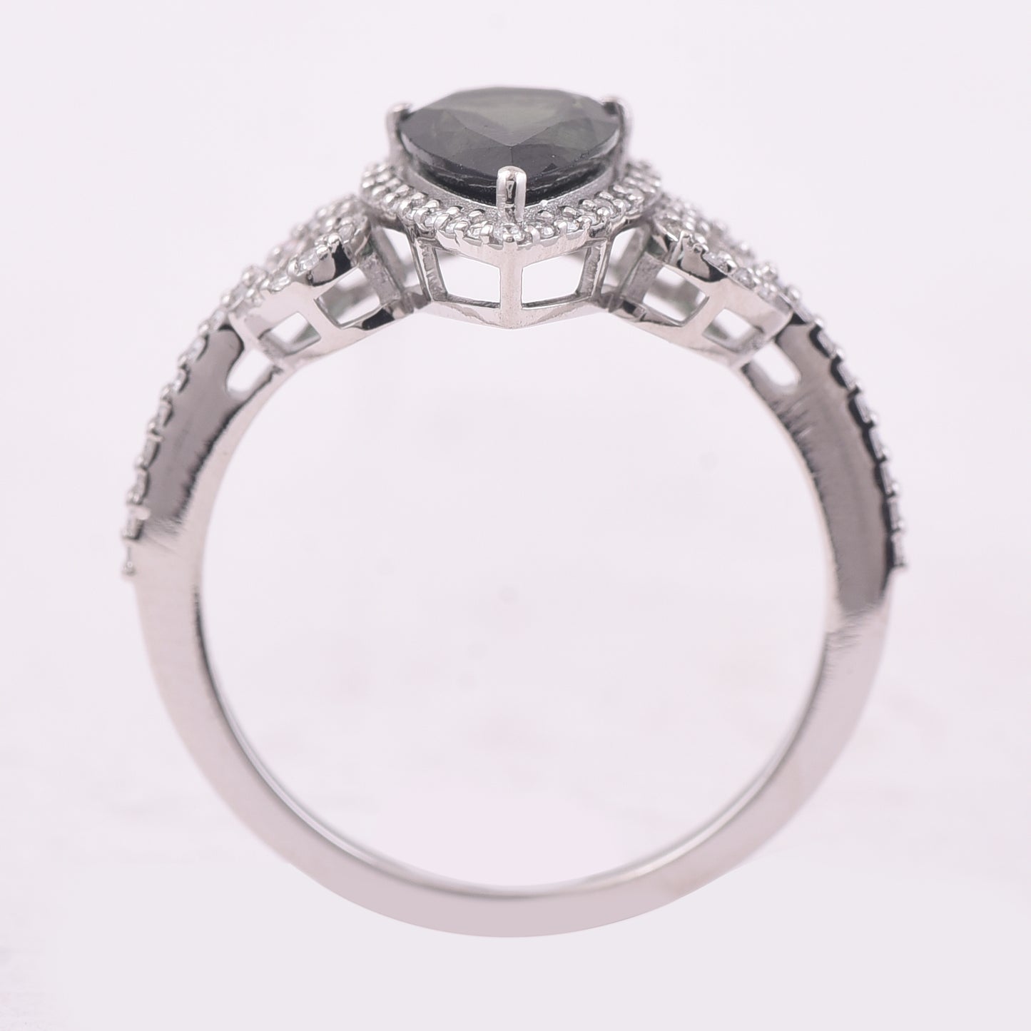 1.55 Ct Pear Mixed Cut Natural Green Tourmaline 950 Platinum Ring