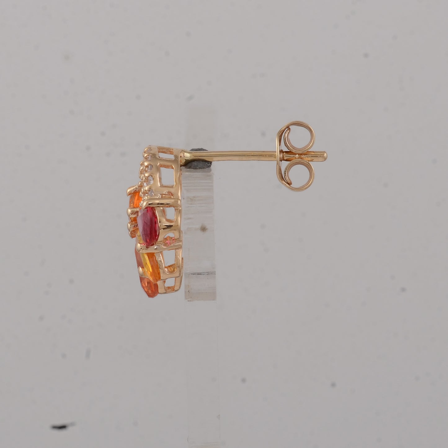 2.85 Ct Pear Multi Sapphire 14K Gold Earrings