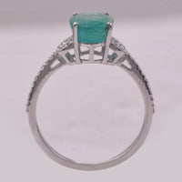 2.61 Ct Oval Mixed Cut Natural Emerald 950 Platinum Ring