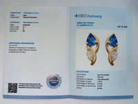 0.32 Ct Pear Natural Tanzanite 14K Gold Earrings