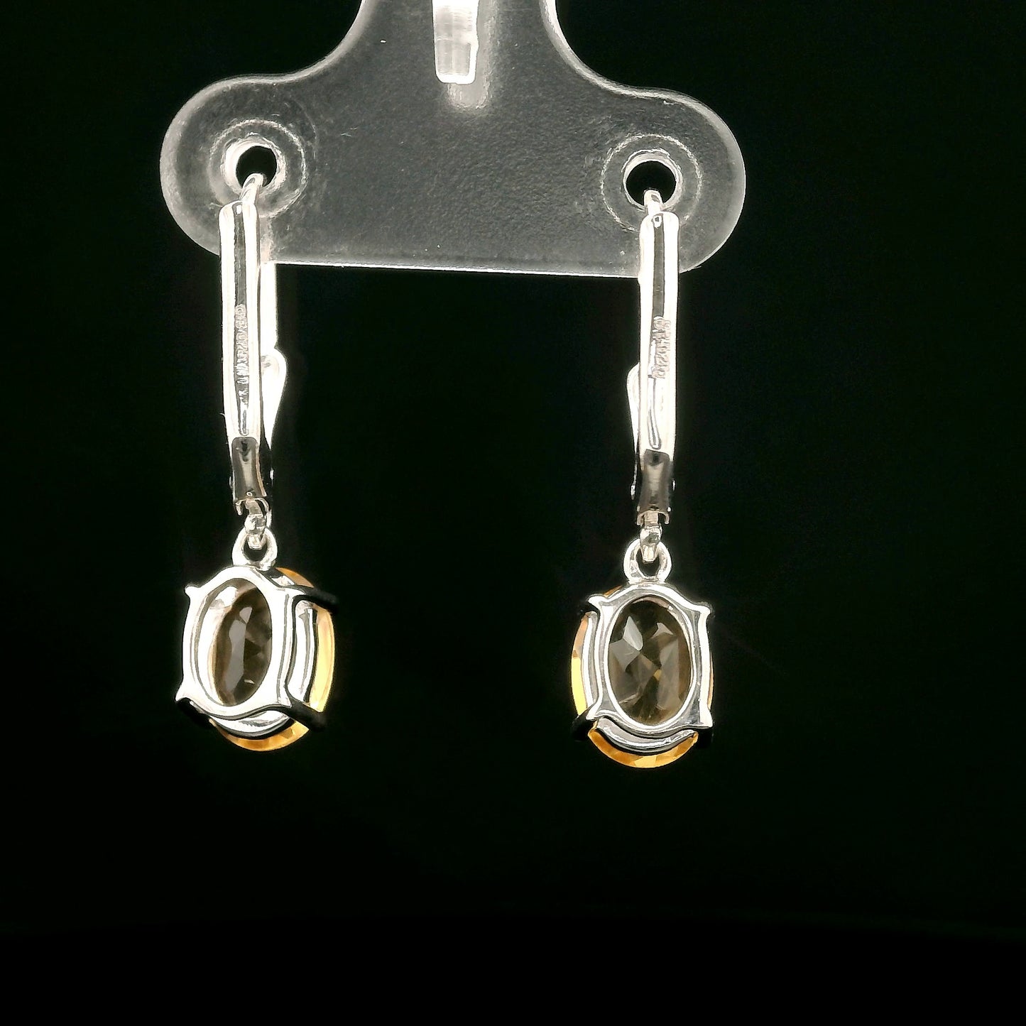 2.03 Ct Oval Citrine 925 Sterling Silver Earrings